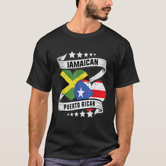 Camiseta Jamaican puerto rican  Half Puerto rican half Jama (Anverso)