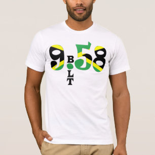 Camiseta jamaicana de la bandera del perno 9,58 WR