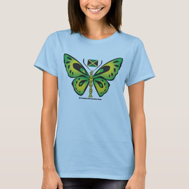 Camiseta jamaicana de la mariposa (Anverso)