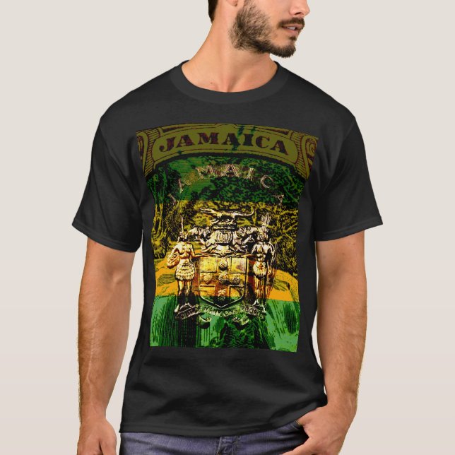 Camiseta jamaiquina del escudo de armas (Anverso)