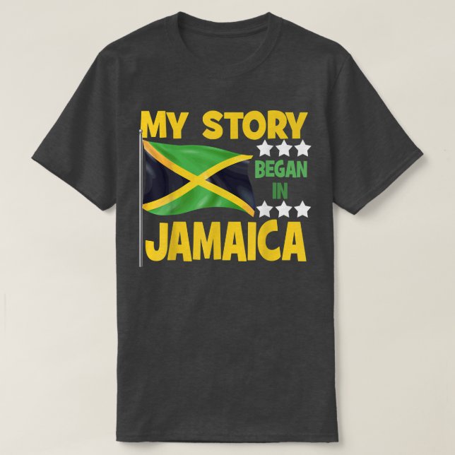 Camiseta Jamaiquinos Mi Historia Comenzó En Jamaica Orgullo (Diseño del anverso)