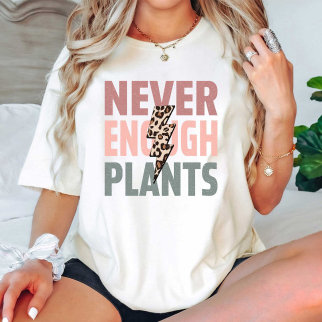 Camiseta Jamás Suficientes Plantas / Lover de la planta de  (Never Enough Plants / Vintage leopard Plant Lover T-Shirt)