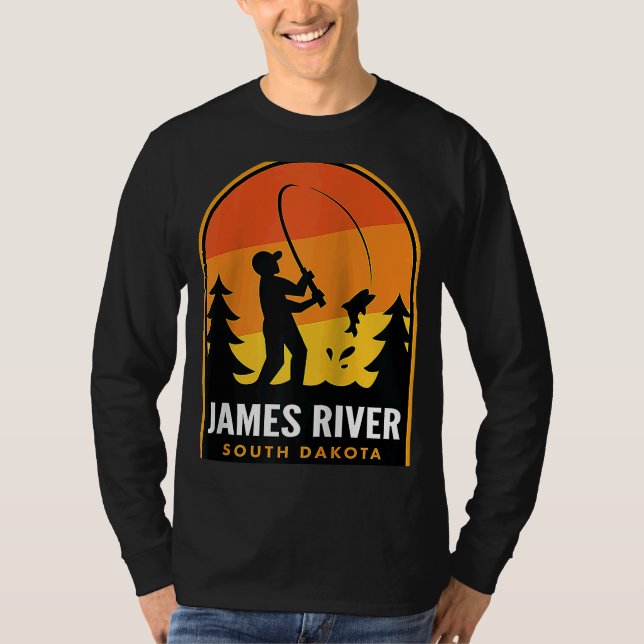 Camiseta James River South Dakota Fishing Raglan (Anverso)