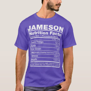 Camiseta Jameson Nutrition FactsJameson Name Birthday