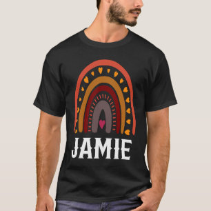 Camiseta Jamie Colorful Rainbow hombres niño idea de nombre