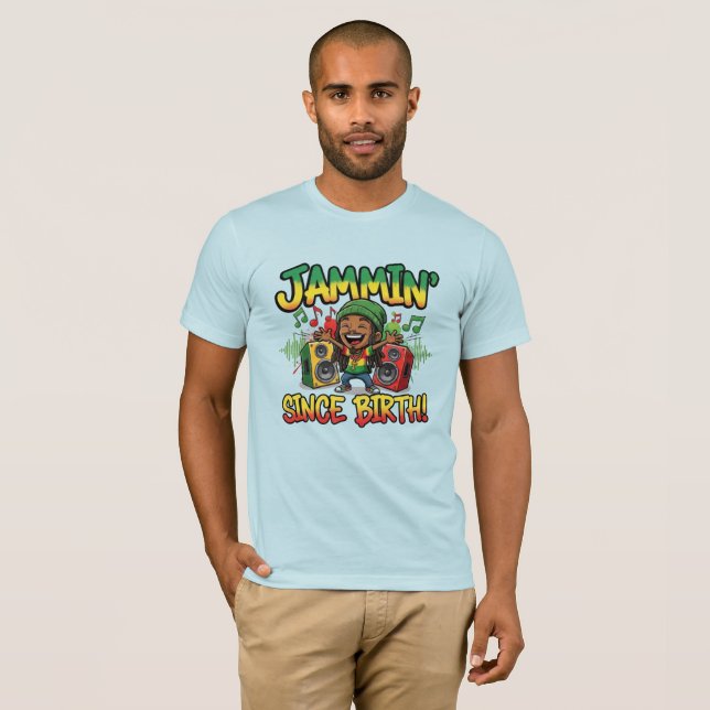 Camiseta Jammin' desde Birth Reggae (Anverso completo)