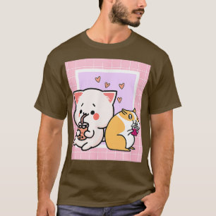 Camiseta Jamón de gato de vaporwave 90 Leche Kawaii japones