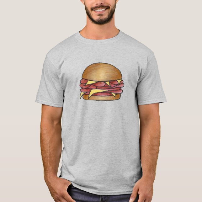 Camiseta Jamón y queso en el almuerzo de un almuerzo sandwi (Anverso)