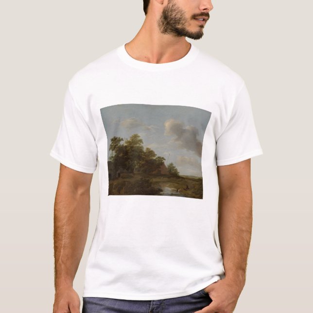 Camiseta Jan Vermeer van Haarlem, Paisaje con granja (Anverso)