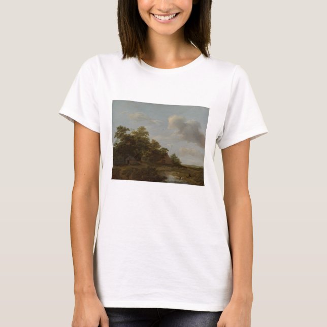 Camiseta Jan Vermeer van Haarlem, Paisaje con granja (Anverso)