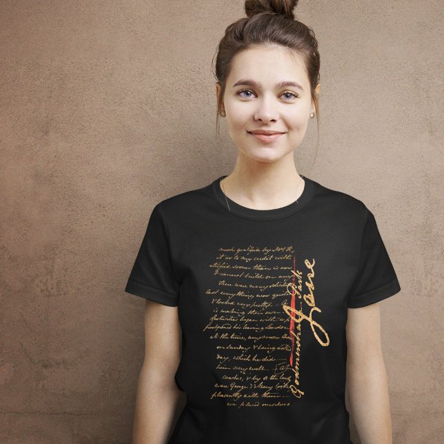 Camiseta Jane Austen Handwrit T-Shirt (Subido por el creador)