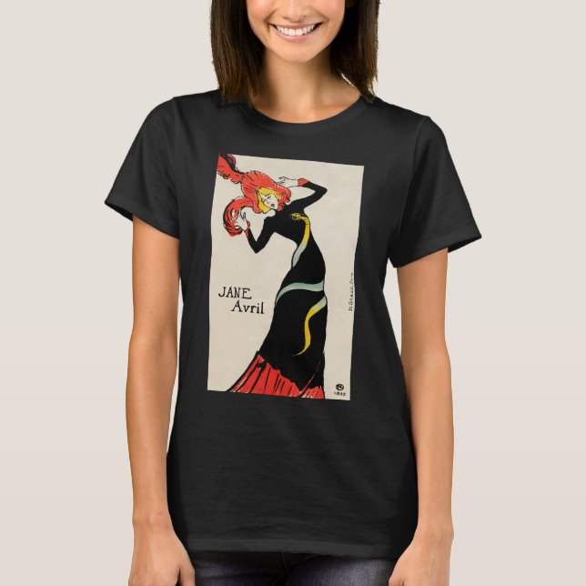 Camiseta Jane Avril, bailarina de Art Nouveau, de Toulouse  (Anverso)