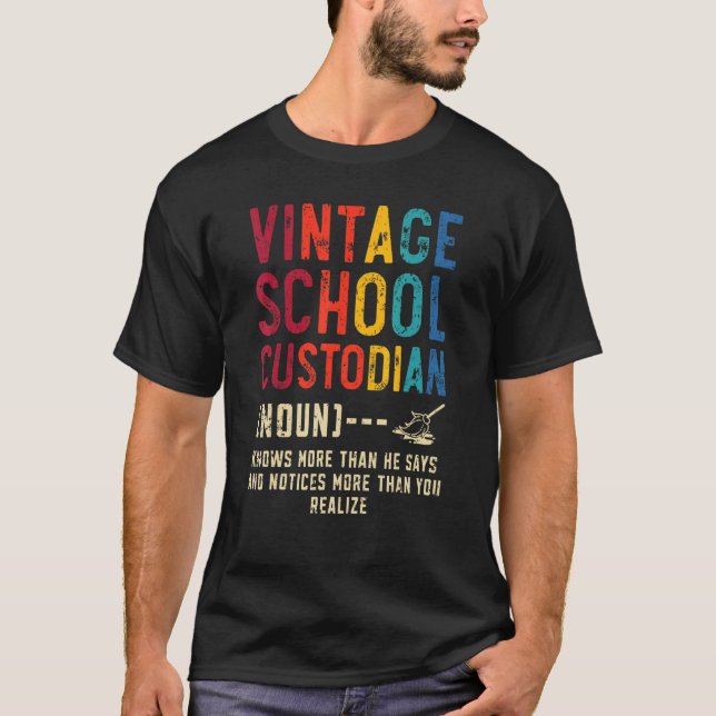 Camiseta Janitor Definition Janitress School Custodian Clea (Anverso)