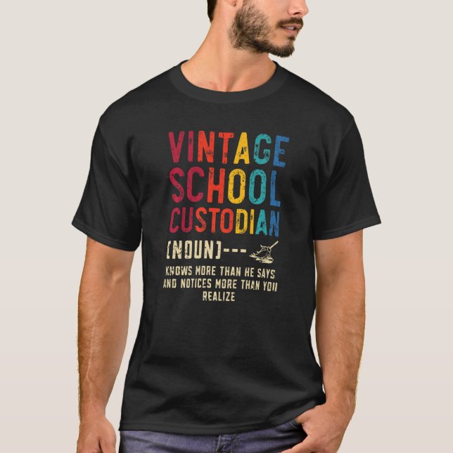 Camiseta Janitor Definition Janitress School Custodian Clea (Anverso)