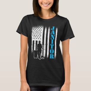 Camiseta Janitor Usa Flag Janitor Facility Manager Handyman