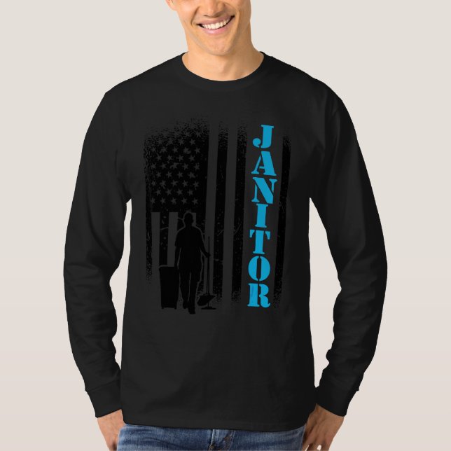 Camiseta Janitor Usa Flag Janitor Facility Manager Handyman (Anverso)