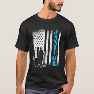 Camiseta Janitor Usa Flag Janitor Facility Manager Handyman