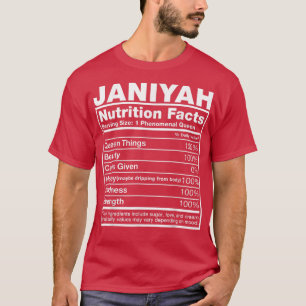 Camiseta Janiyah Nutrition Facts Janiyah Name Birthday