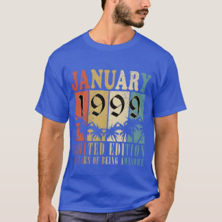 Camiseta January 1999 vintage vintage birthday present frie