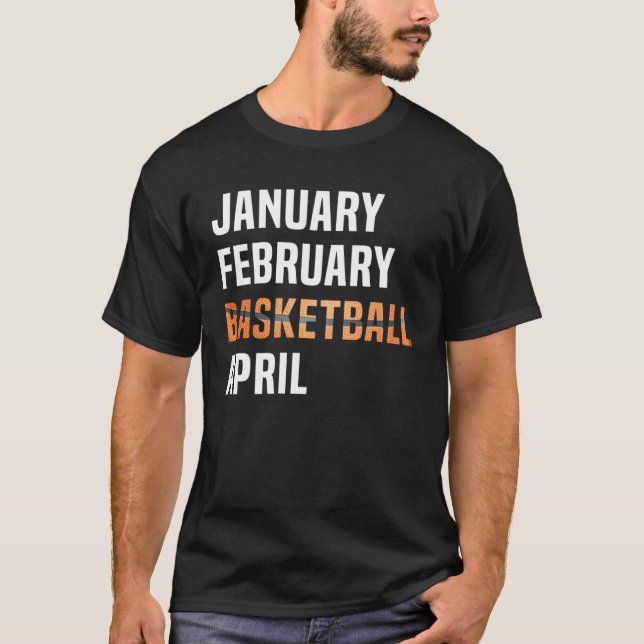Camiseta January February Basketball April  Retro Apparel   (Anverso)