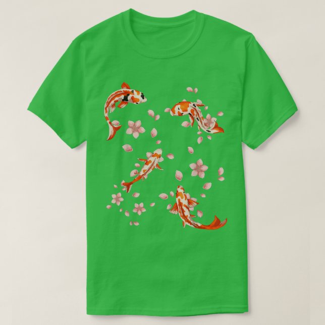 Camiseta Japan Aesthetics Nishikigoi Cherry Blossom Sakura  (Diseño del anverso)