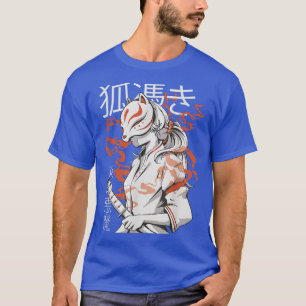 Camiseta Japan Anime Mask Kitsune, Forest Devil Style Samur