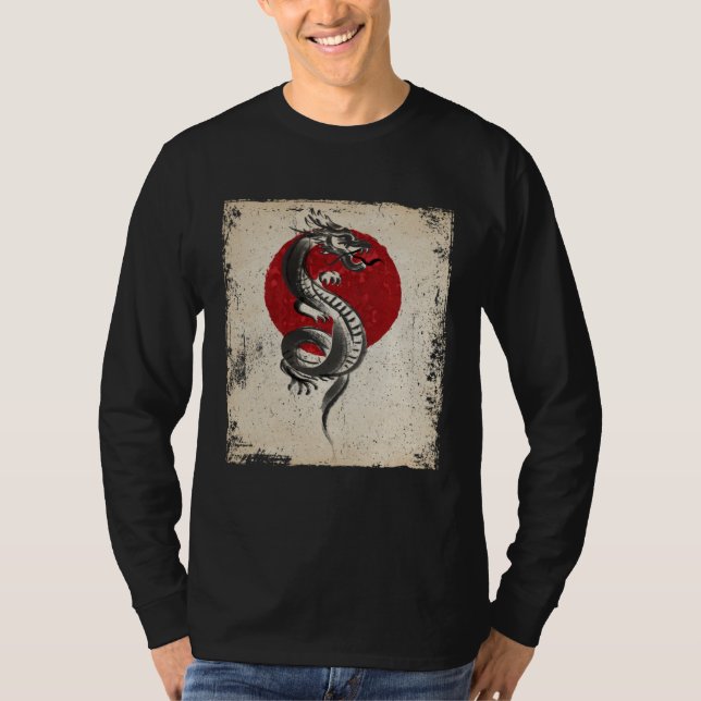 Camiseta Japan dragon artwork Japanese Retro (Anverso)