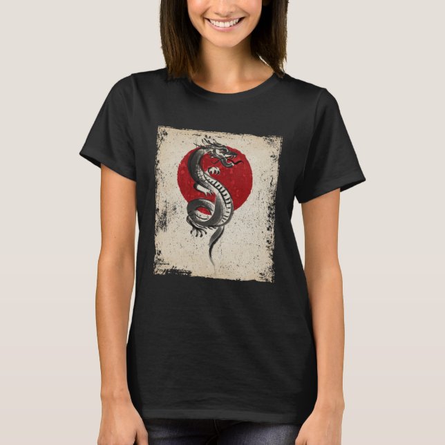 Camiseta Japan dragon artwork Japanese Retro (Anverso)