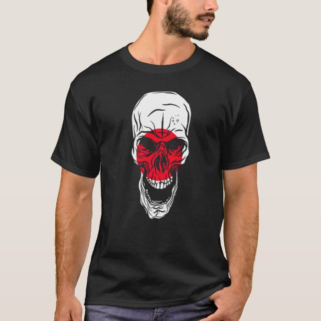 Camiseta Japan Flag Colours Skull (Anverso)