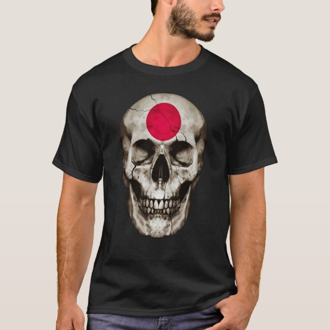 Camiseta Japan Flag Skull Japanese Roots Proud Patriotic (Anverso)