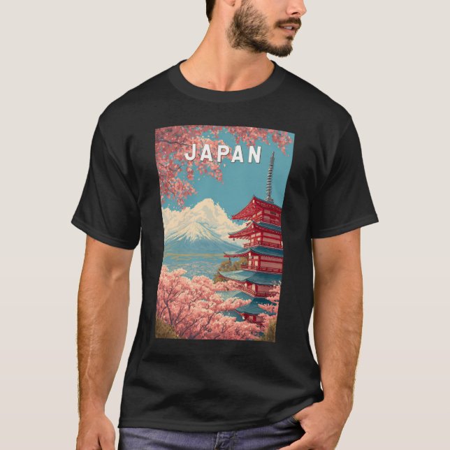 Camiseta Japan Illustration Travel Art Vintage (Anverso)