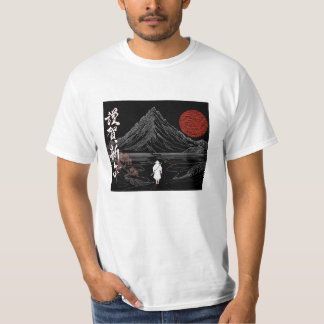 Camiseta Japan landscape samouraï kanji bonne année