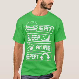 Camiseta Japan Manga Anime Eat Sleep Anime Repeat