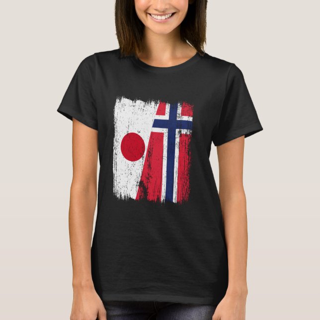 Camiseta Japan Norway Half Flag Japanese Norwegian Ancestry (Anverso)