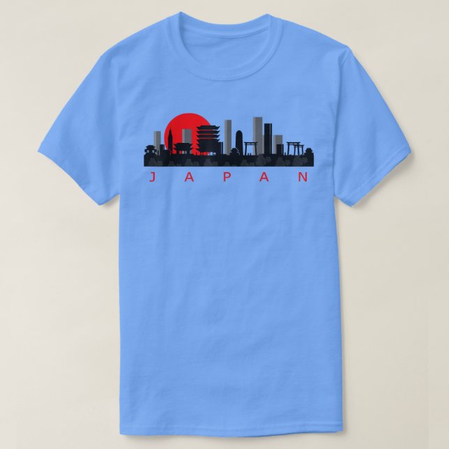 Camiseta Japan Tokyo Skyline Drawing Art  (Diseño del anverso)