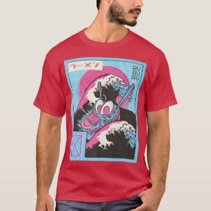 Camiseta Japan Vaporwave Otaku Great Wave Kanagawa Ramen An