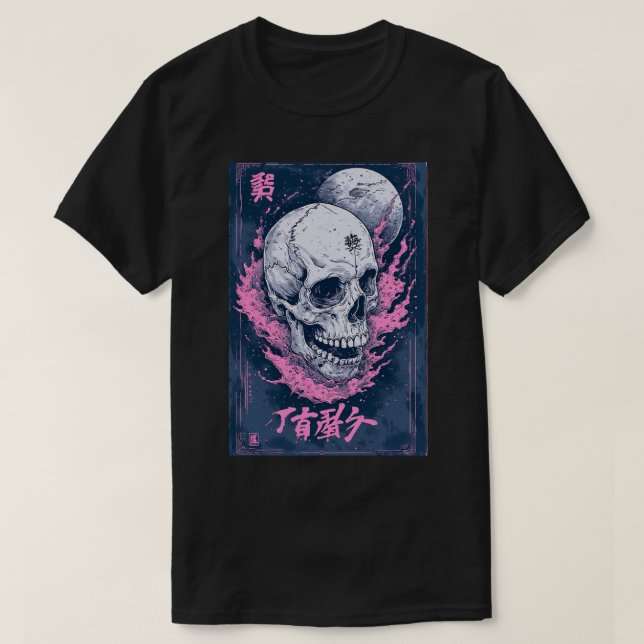 Camiseta Japanese Anime Emo Gothic Skull Reaper Art 01 (Diseño del anverso)