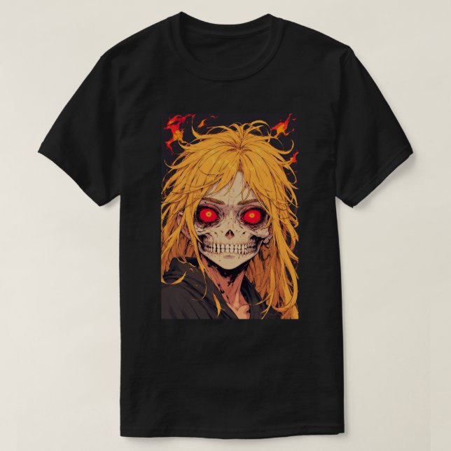 Camiseta Japanese Anime Emo Gothic Skull Reaper Art 02 (Diseño del anverso)
