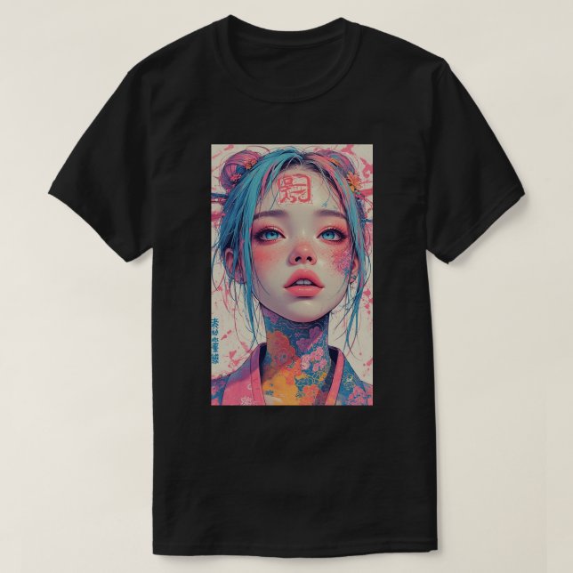 Camiseta Japanese Anime Girl Fantasy Art 04 (Diseño del anverso)