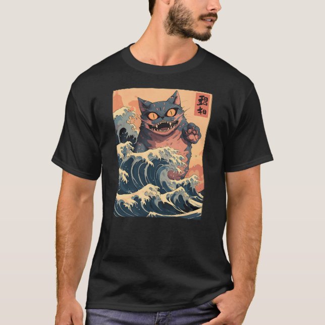 Camiseta Japanese Cat Lover Harajuku Anime Style Cat (Anverso)