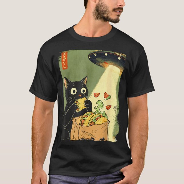 Camiseta Japanese Cat Tacos UFO Anime Club (Anverso)