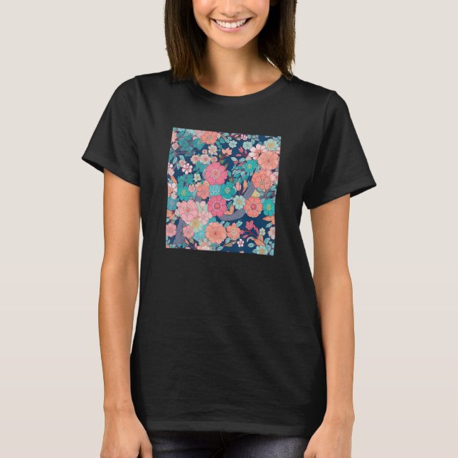 Camiseta Japanese Cherry Blossom Flower Pink Sakura Floral  (Anverso)