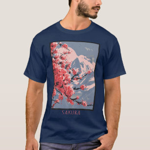 Camiseta Japanese Cherry Blossom Sakura Flower Tree Nature
