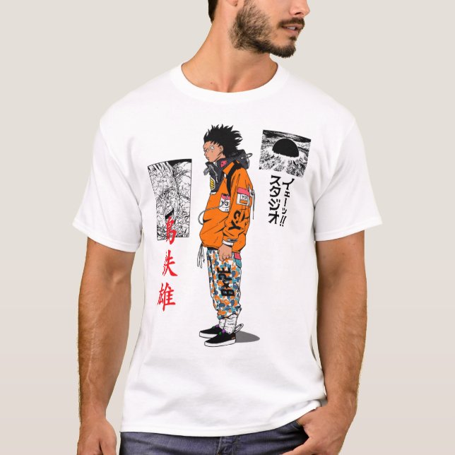 Camiseta Japanese Cool Urban Samurai Vaporwave Style  (Anverso)