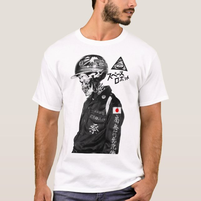 Camiseta Japanese Cyberpunk Skullface Urban Style  (Anverso)