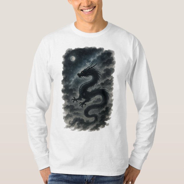 Camiseta 【Japanese Dragon Moon Long Sleeve T-Shirt】 (Anverso)