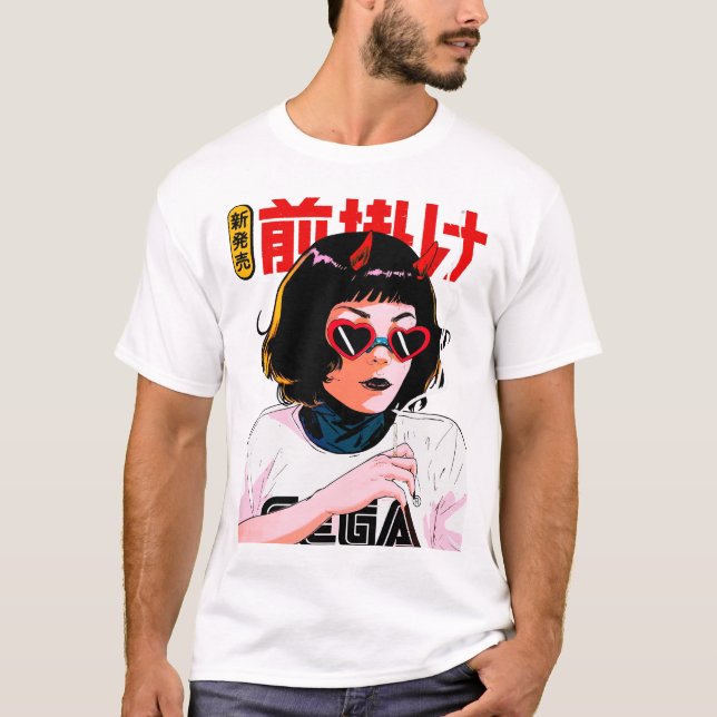 Camiseta Japanese Evil Girl Urban Modern Vaporwave Style  (Anverso)