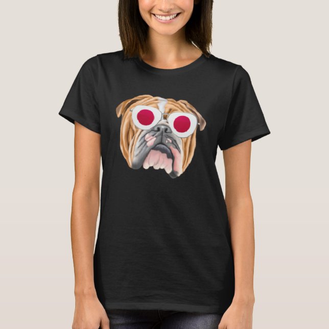 Camiseta Japanese Flag Bulldog Dog Japan Pocket (Anverso)