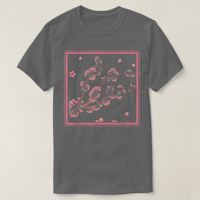 Camiseta Japanese Floral Sakura Pink Flower Japan Cherry Bl (Diseño del anverso)