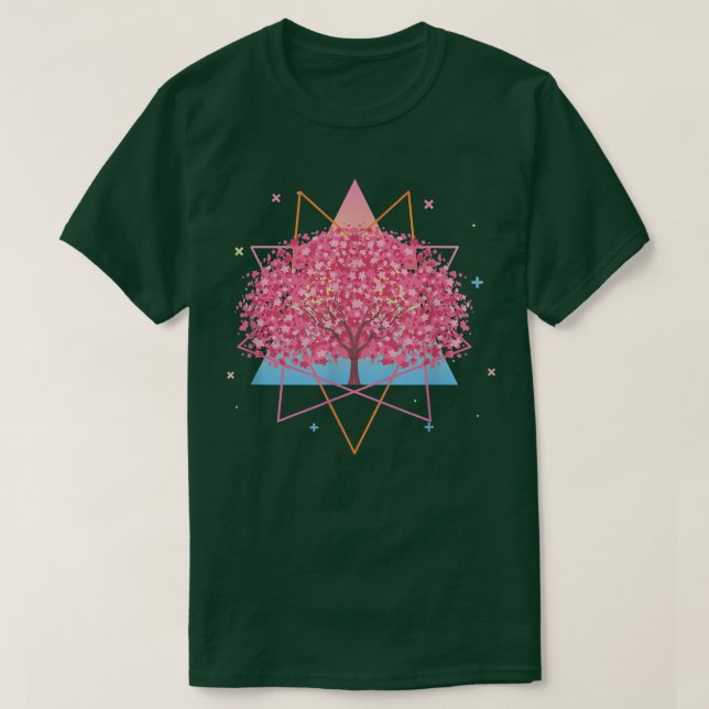 Camiseta Japanese Flower Blossom Sakura Tree Vaporwave Cher (Diseño del anverso)